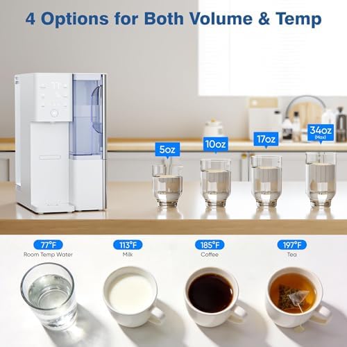 Tanoxo Reverse Osmosis Water Filter Countertop System, 5-Stage RO Filtration, Instant Hot Water with 4 Temperature Settings, BPA-Free - Image 3