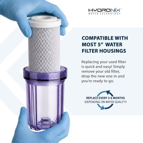 Hydronix CB-25-0505 NSF Coconut Activated Carbon Block Water Filter, 2.5" x 5" - 5 micron - Image 6