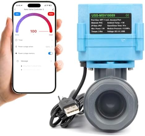 U.S. Solid Smart WiFi Water Leak Alarm(5-PACK) Bundle with 1 Inch PVC Motorized Ball Valve, Smart Life App Automation, Remote Water Shutoff - Image 2