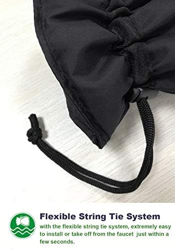 Pro Outdoor Water Faucet Cover Socks for Winter Freeze Protection, 5.9" W x 7.7" H, Black, Set of 4 - Image 5