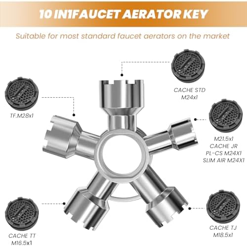 Upgraded Heavy-duty Metal 10-in-1 Faucet Aerator Removal Tool Kit - Image 2