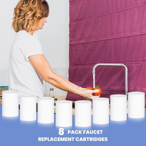 8 Pcs Faucet Filter Purifier Replacement for Bathroom Sink/Kitchen Sink with PP Cotton for Faucet Extender Faucet Water Filter Improve Water Quality Filter Sediment Rust Insect Eggs - Image 2
