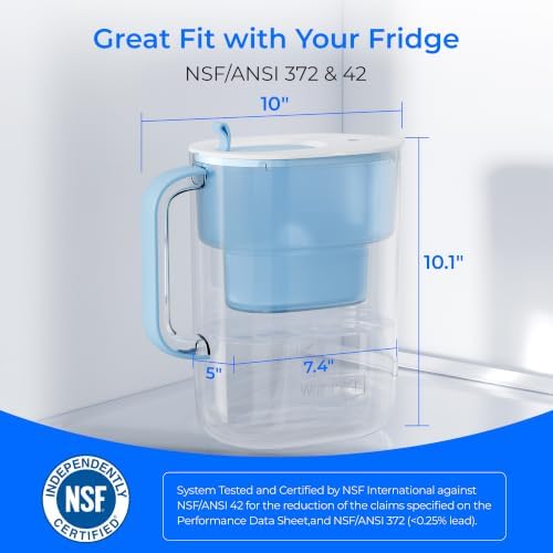 Waterdrop PT-61B Water Filter Pitcher, 10-Cup, NSF Certified, Blue - Image 5
