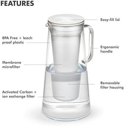 LifeStraw Home Pitcher BPA Free Plastic 7 Cup Stormy Blue - Image 3