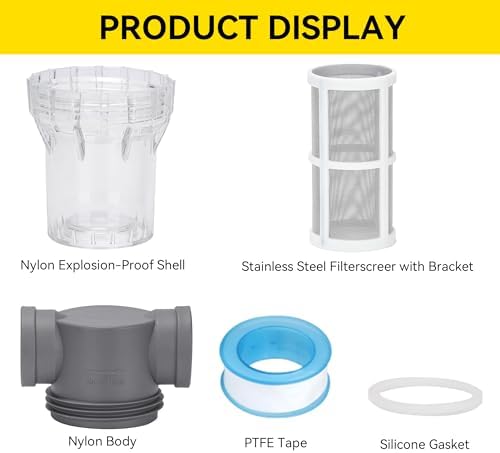 1'' Female NPT in-Line Strainer - Garden Hose Filter for High Pressure Washer, Sediment Filter with 60 Mesh Stainless Steel Screen (1'' 60 Mesh) - Image 4