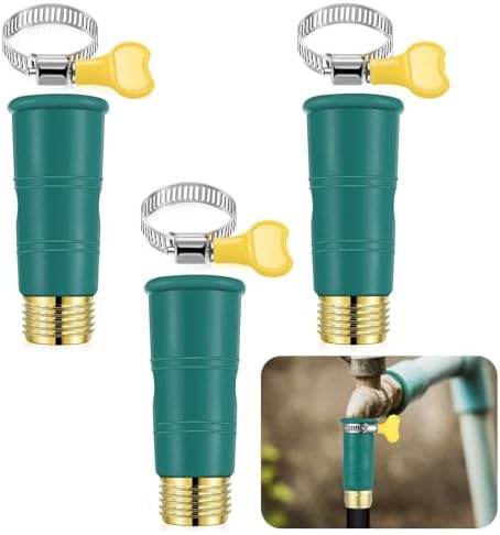 3 Set Universal Faucet Hose Adapter with Clamps Fit 3/4" Connector by Innconee