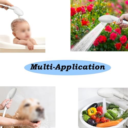 5m/16.4ft Sink Spray Rubber Hose Portable Faucet Sprayer Garden, Shampoo Sprayer Handheld Shower Head Spray Hose Attachment for Dog, Pets, Bathing Baby, Washing Hair, Rinsing Vegetables - Image 5