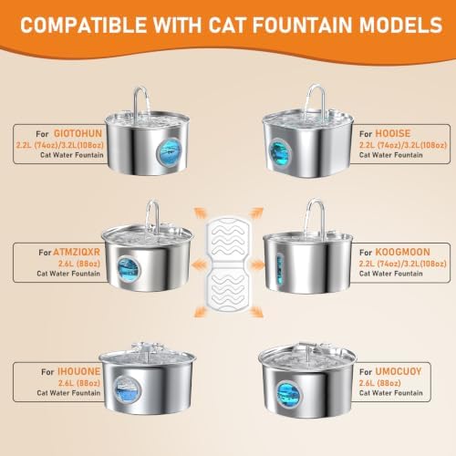 8Pcs Cat Water Fountain Filters Replacement - Image 2