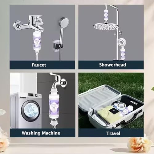 Shower Filter Vitamin C for Hard Water Filter Shower Aromatherapy Replacement Cartridge Bathroom Accessories Remove Chlorine Fluoride Heavy Metals Improves Skin Condition Protects Hair Jasmine - Image 3