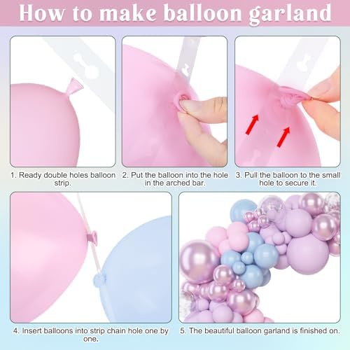 Amandir 153pcs Pink Purple Blue Balloons Arch Garland Kit Different Sizes - Image 3