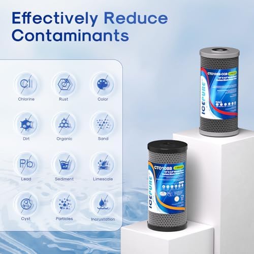 ICEPURE 2-Stage 10" x 4.5" Whole House Carbon Water Filter Set, Activated Carbon and Lead Remove Cartridge Replacement for WFHDC8001, CB-BB-10, FXHTC, GXWH40L, GXWH35F, Pack of 1 - Image 2