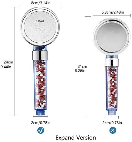 Nosame Shower Head, Filter Filtration High Pressure Water Saving 3 Mode Function Spray Handheld Showerheads 1.6 GPM for Dry Hair & Skin SPA - Image 5