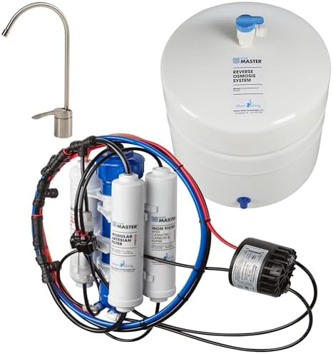 Home Master TMHP HydroPerfection Reverse Osmosis System, 9-stages, Patented 2-pass Alkaline Remineralization, Fast 4.5 Sec Fill Rate, 1:1 Waste Ratio, UV Sterilizer 99.9% EPA 97952AZ1, Iron Prefilter by HomeMaster