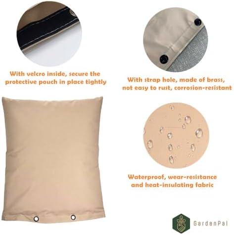 Gardenpal Backflow Preventer Cover, Water Pipe Insulation Cover, Freeze Protection, Reusable for Your Pipes, Valves, Sprinkers and Irrigation System in Winter or Sun Exposure (55 * 65cm /22 * 26 inch) - Image 5