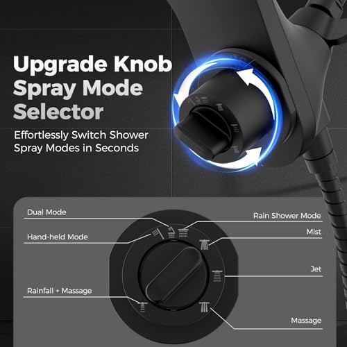 High Pressure Rain Shower Head with Handheld Spray Combo - Image 5