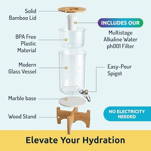 Invigorated Water pH Recharge Glass Alkaline Water Filter Dispenser System - Image 5