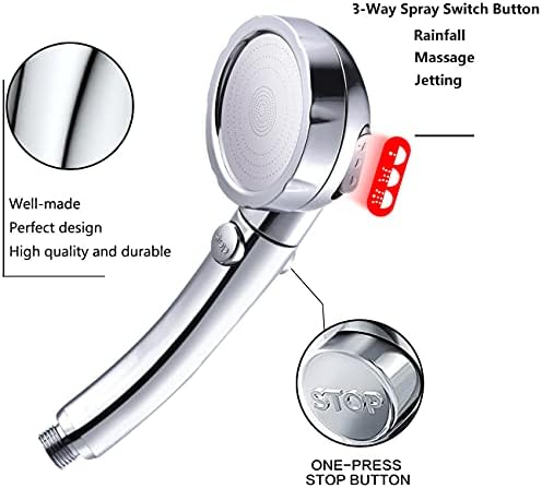 Nosame Premium High Pressure Chrome Handheld Shower Head with Hose Holder - Image 4