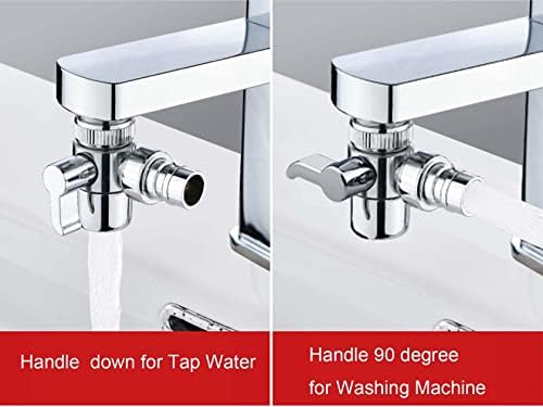 Faucet Sprayer Attachment Female M22x 1 Thread x Male 1/2" Thread Faucet Splitter Washing Machine Hose Adapter (Connect with 1/2" Hose, Faucet Diverter Valve for Washing Machine) - Image 4