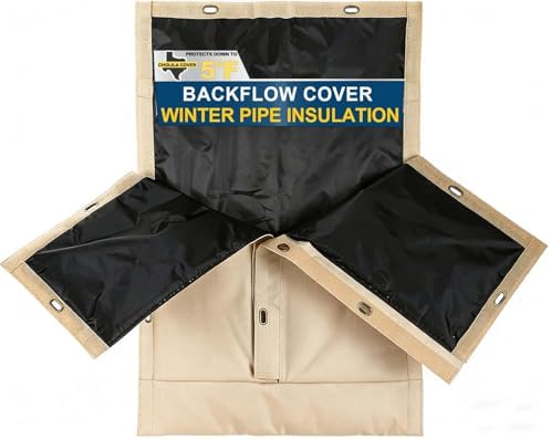 Backflow Preventer Cover 17W x 24H in Insulated Pouch, Khaki by CholilaCover