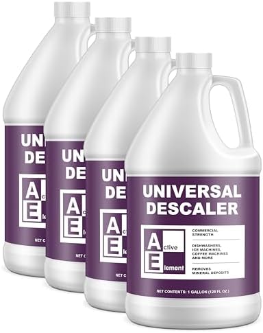 Universal Descaler - 4 Gallon - Commercial Grade Delimer for Dishwasher - Ice Machine Cleaner and Coffee Pot Descaler - Steam Tables - Hand Descaling by ActiveElement