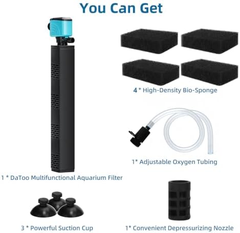 DaToo Aquarium Filter 150-300Gallon Fish Tank Filter 800GPH Powerful Pump For Aquariums Adjustable Air Flow Submersible Internal Aquarium Filters For Pond Wavemaker Air Supply Freshwater And Saltwater - Image 7