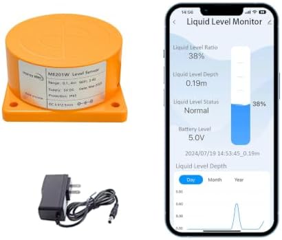 Moray Smart WiFi Water Level Sensor, Ultrasonic Tank Level Monitor, 0.1-4m Tank Gauge Monitor, IP66 Waterproof, Compatible with Tuya Smart Life APP for Cistern Water Level Monitor (ME201W) by Unknown