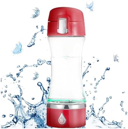 Electrolyzed Water Machine for Home Office Travel,Portable Rechargeable Hydrogen Water Generator,Alkaline Ionizer Generator,Red by YJSG