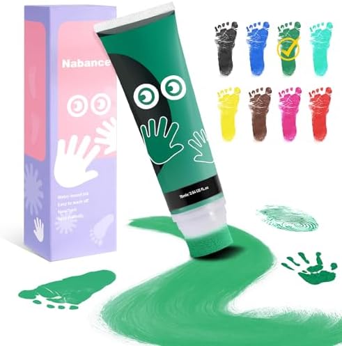 Nabance Baby Hand and Footprint Paint, Sponge Head, Baby Safe Paint, Green by WelcometoNabance