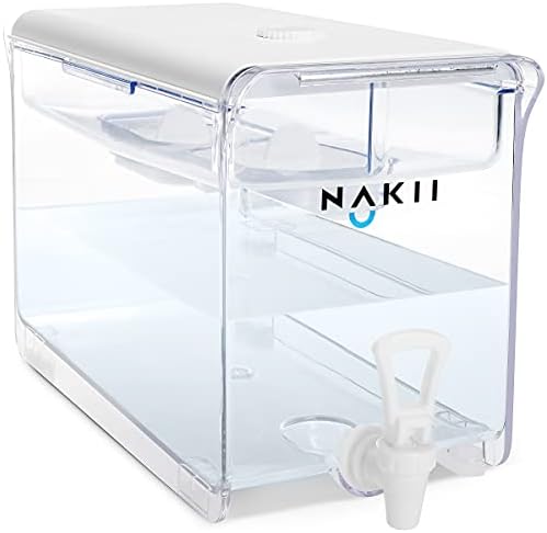 Nakii Water Filter Dispenser with 2 Filters - 18-Cup Water Dispenser with 300 Gallons Capacity Long-Lasting NSF-Certified Filters for Cleaner and Healthier Drinking Water - Faster Filtration, BPA-Free by Nakii