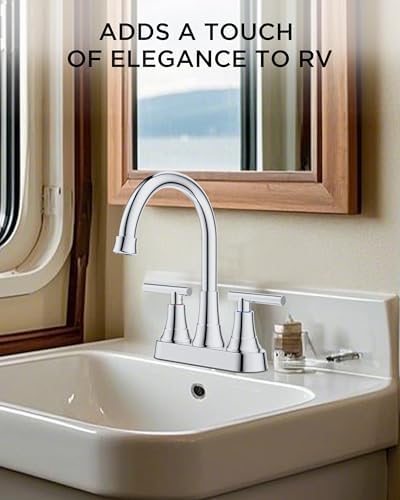 FORIOUS 4 in Centerset Bathroom Faucet Chrome 2 Hole for Commercial 2 Pack - Image 7