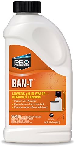 Ban-T Alkaline Water Neutralizer and Cleaner – Water Softener Tannin and Iron Removal Cleaner -- Removes Hard Water Deposits, Lime Scale, Iron Staining – Restores Water Softener Efficiency by Pro+Products%2C+LLC