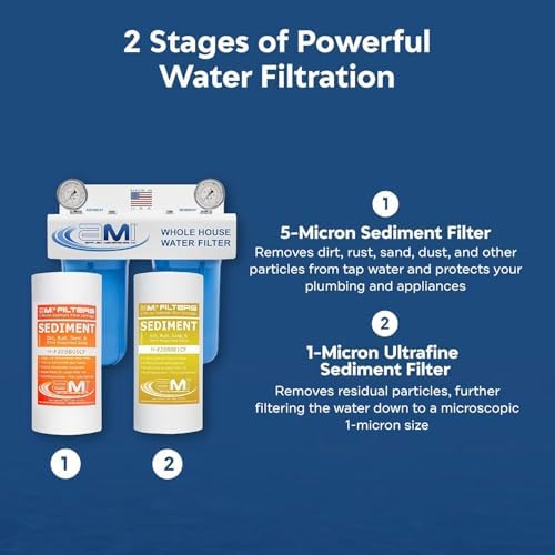 Applied Membranes Inc. 2-Stage Whole-House Water Filter System, 1-Micron and 5-Micron 4.5-Inch by 10 Fine-Sediment Filter Cartridges - Image 7