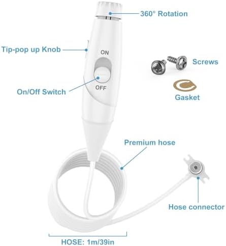 Replacement Hose and Handle Parts for Waterpik Water Flosser WP-660 WP-670 Series Oral Hygiene Accessories Water Hose Plastic Handle Compatible - Image 3
