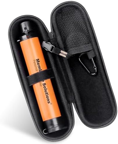 4 Pack Personal Water Filter Straw Orange Bundle with 2Pcs Carrying Case Protective Covers - Image 2