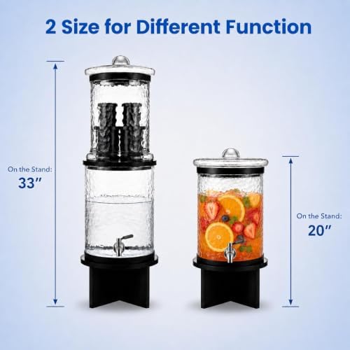 Glass Gravity Water Filter Machine System,6-Stage Countertop Water Dispenser with 2 Filter and Farmhouse-Style Stand,3 Gallon - Image 3