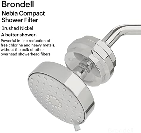 Brondell Shower Filter VivaSpring, Compact Brushed Nickel – High Output, 100% High-Purity KDF Filtration, With FF-30 Filter Cartridge, Filtered Shower Water for Healthier Skin & Hair - Image 2