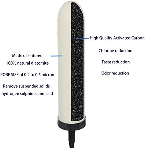 HUINING 4PCS 7-inch Replacement Ceramic Filter Candle with Activated Carbon for Countertop Gravity Water Filter System and Household Water Cooler Filtration Systems - Image 3