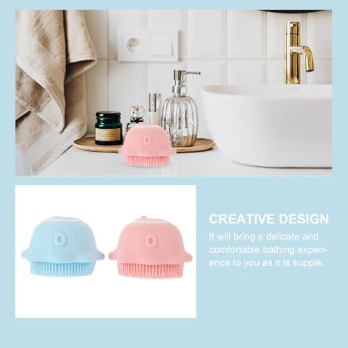 Silicone Body Scrubber 2pcs with Shampoo Dispenser for Shower - Image 5