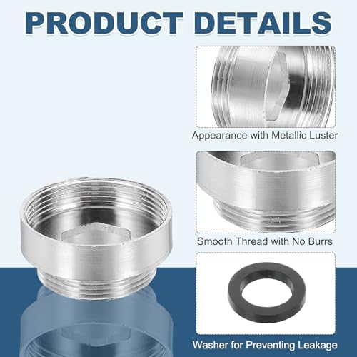uxcell Faucet Aerator Adapter, M26 Female to M22 Male with Washer, 13mm Length - Image 3