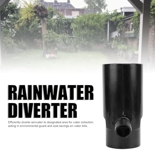 Downspout Rainwater Collection, 8cm Round Residential Downspouts Rain Barrels Diverter Kit Barrels Gutter Diverter for Irrigation and Aquarium (Black) - Image 2