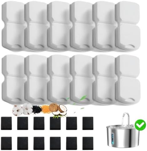 KOOGMOON Official 24 Pcs Replacement Filters for Auto Cat Water Fountain by KOOGMOON