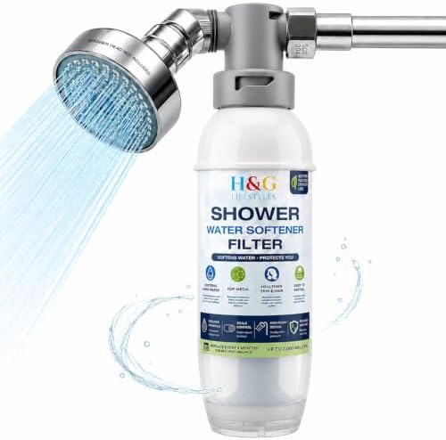 H&G Lifestyles Shower Water Softener for Hard Water, Up to 2000 Gallons by HGLifestyles