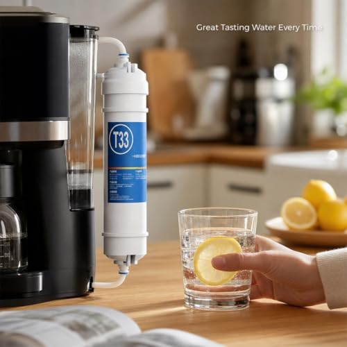 2 Count 10.5"x2.4" T33 Inline Post Carbon Replacement Filters, 1/4"Quick Connect, Easy Tool-Free Swap, Keeps Kitchen RO Water Crisp - Image 5