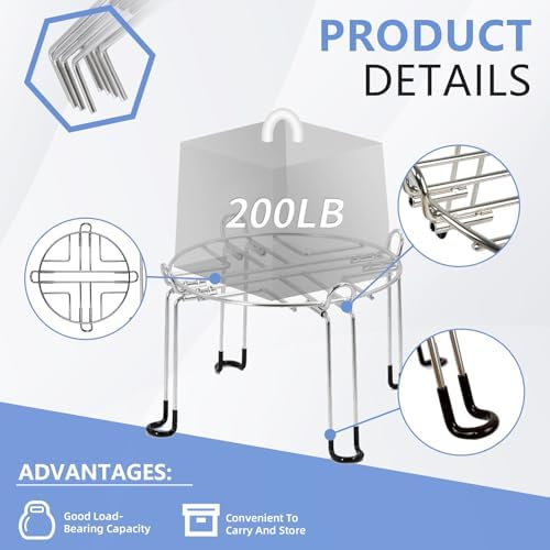Water Filter Stand 6" Tall by 9" Wide Compatible with Berkey Big, Royal and Travel System, Countertop Stainless Steel Stand for Most Medium Gravity Fed Water Coolers - Image 3