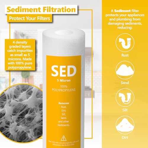 Express Water – 1 Year Alkaline Reverse Osmosis System Replacement Filter Set – 9 Filters – 10 inch Size Water Filters - Image 3