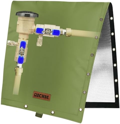 RICHIE 2-Way Opening Backflow Preventer Cover (5°F) Heavy-Duty 5-Layer Insulated Enclosure, All-Weather Protection for Outdoor Pipe, Irrigation Sprinkler Valve, Well Water Pump, 24" W x 30" H Green by RICHIE