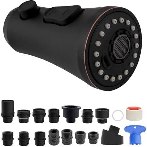 Hibbent Pull Down Kitchen Faucet Head Replacement with 15 Adapters by Hibbent
