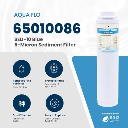 Aqua Flo SED-10 Blue Sediment Filter Cartridge, 5 Micron, 1 GPM, 65010086 - Image 2