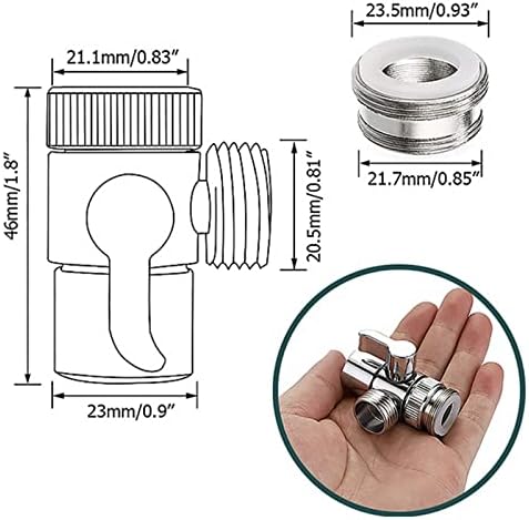 Faucet Diverter Valve with Aerator - Sink to Garden Hose Adapter for Bathroom/Kitchen Sink Faucets - G1/2 & 3/4 - Image 5