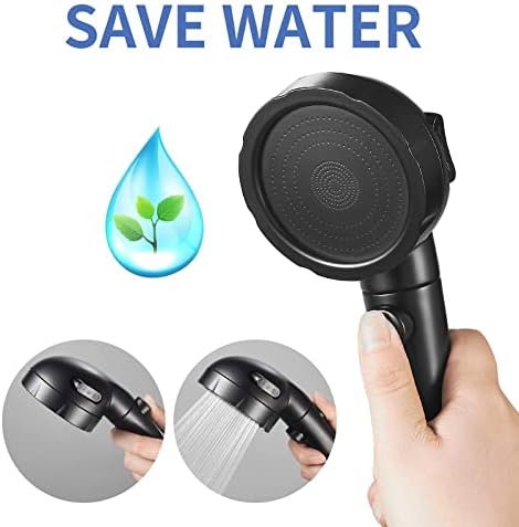 SINGSUO High Pressure Handheld Shower Head with On Off Switch (Black) - Image 3